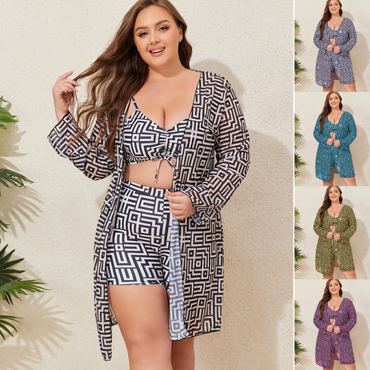 Damen Bademode-Set mit stylischem Kimono und Shorts R&B