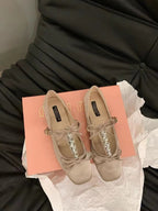 Damen elegante Ballerinas mit modischem Schleifenakzent und funkelnden Verzierungen R&B