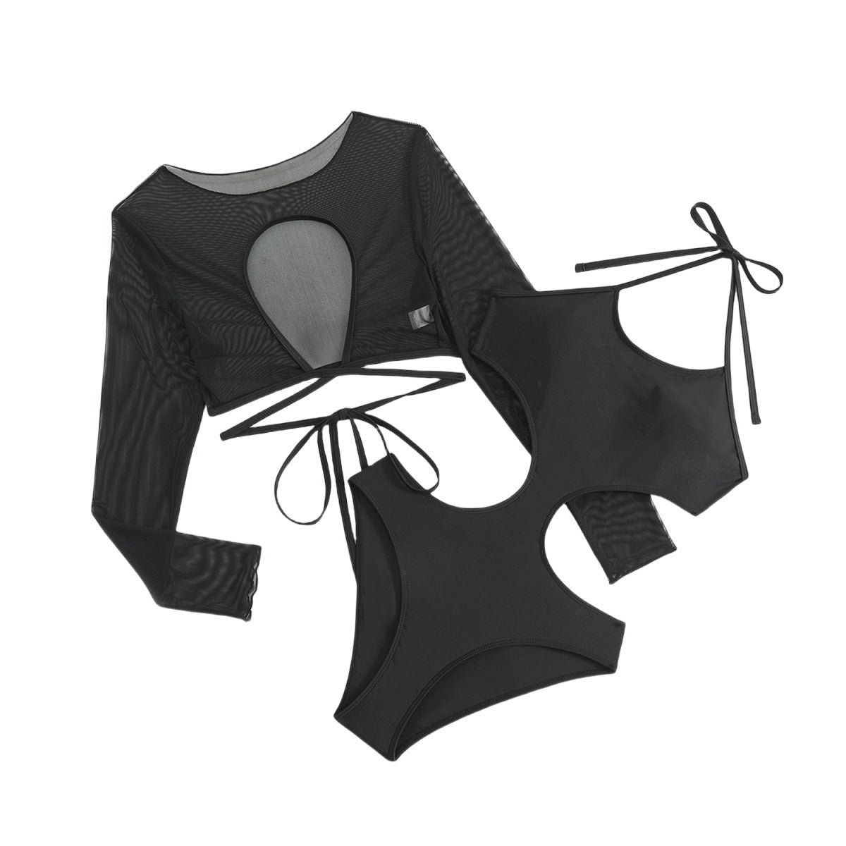 Damen Crop-Top Bikini-Set mit stilvollem Überwurf R&B