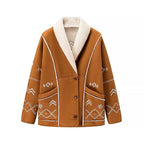 Damen elegante und gemütliche Oversize-Jacke mit floralem Design R&B