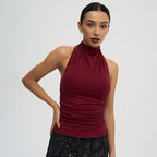 Damen Hochabschließendes Top mit figurbetontem Schnitt und Rüschendetails R&B