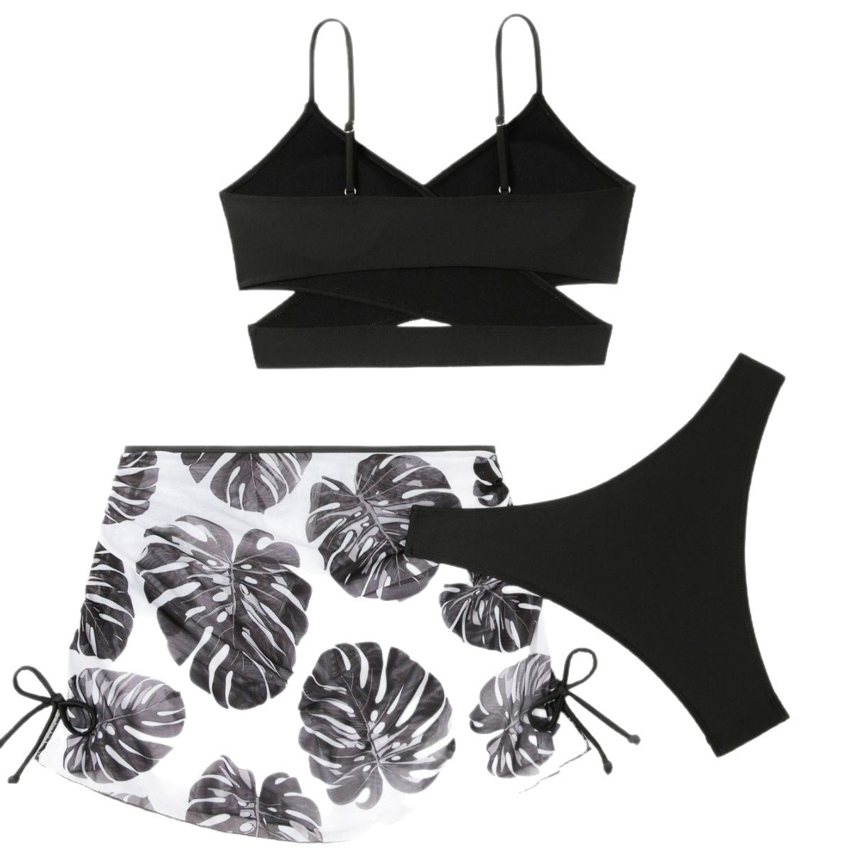 Damen Triangel-Bikini mit elegantem Wickelrock R&B