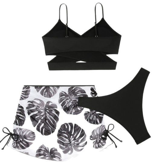 Damen Triangel-Bikini mit elegantem Wickelrock R&B