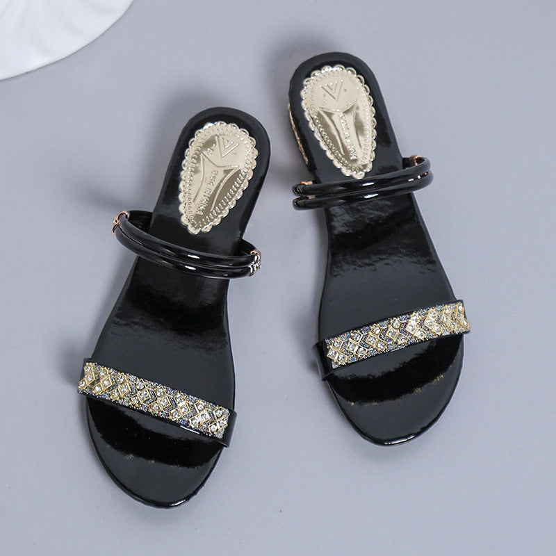 Damen Glitzernde Riemchen-Sandalen mit eleganten Verzierungen R&B