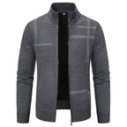 Herren Strickjacke mit modernem Zipper und hohem Kragen