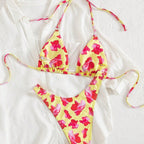 Damen Triangel-Bikini-Set mit floralem Design R&B