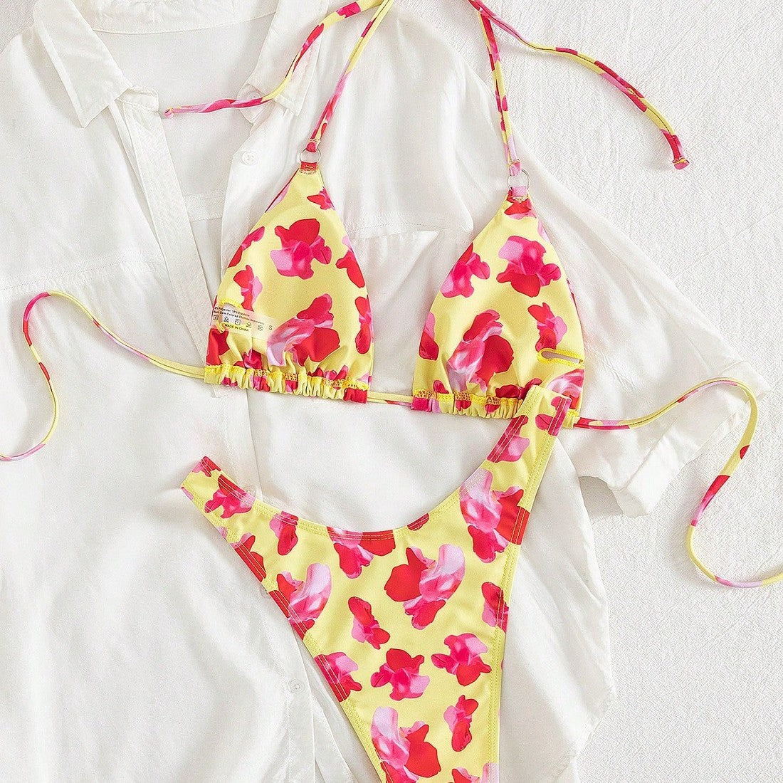 Damen Triangel-Bikini-Set mit floralem Design R&B