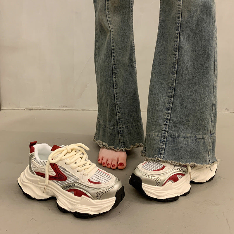 Damen Sportliche Chunky Sneakers mit atmungsaktiver Oberfläche und dämpfender Sohle R&B