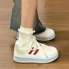 Damen Sneaker mit modischem Karo-Design und dämpfender Komfortsohle R&B