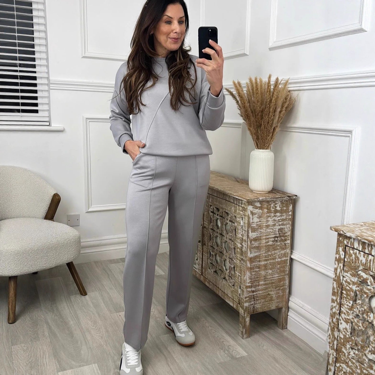 Damen sportliches Lounge-Set mit elastischem Bund und modernem Schnitt