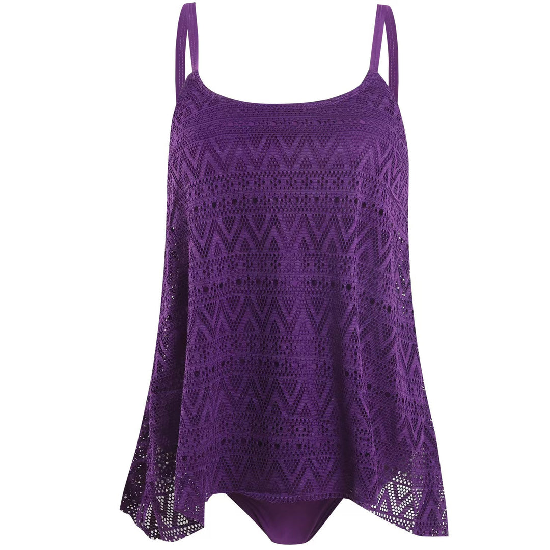 Damen elegantes Strandtop mit modischem Lochmuster R&B