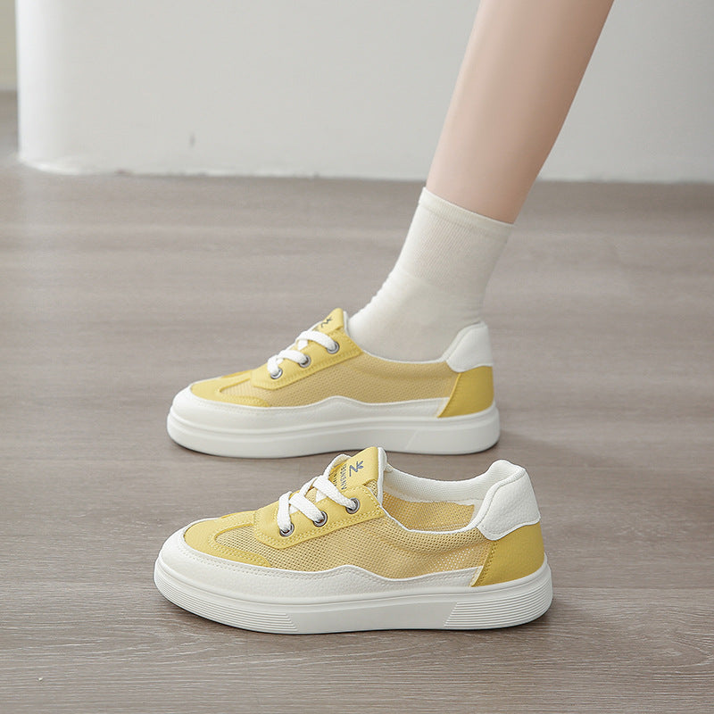 Damen bequeme Sneakers mit atmungsaktiver Netzoberfläche und sportlicher Sohle R&B