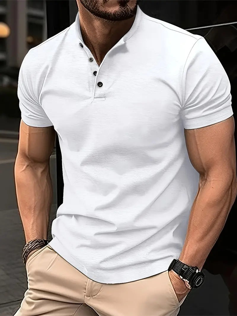 Herren Polohemd mit Knopfleiste und Kurzarm R&B