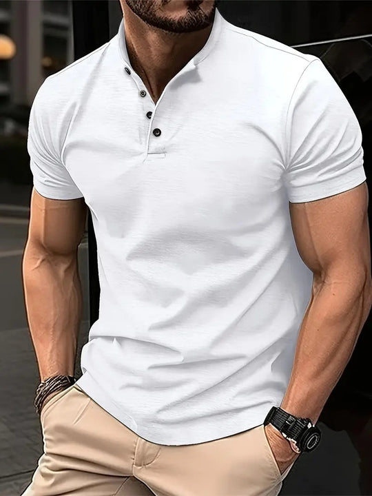 Herren Polohemd mit Knopfleiste und Kurzarm R&B