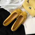 Damen Ballerinas mit elegantem Schleifen-Detail und hochwertiger Glanz-Oberfläche R&B