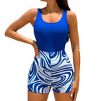 Damen Sportlicher Einteiler Badeanzug R&B