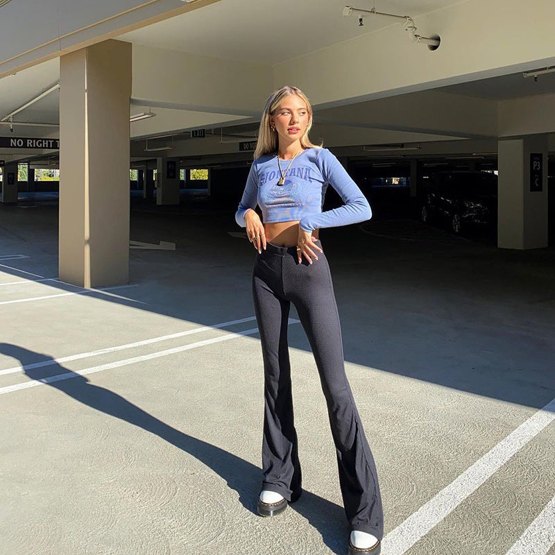 Damen Flared Leggings mit hohem Bund und komfortablem Stretch-Stoff R&B
