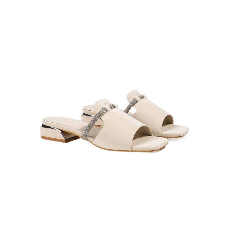 Damen Elegante Plateau-Sandalen mit Strass-Details R&B