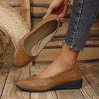 Damen Komfortable Wedge-Pantoletten mit elegantem Krokodilleder-Design R&B
