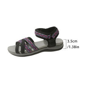 Damen Komfortable Riemensandalen mit modischem Ethno-Muster R&B