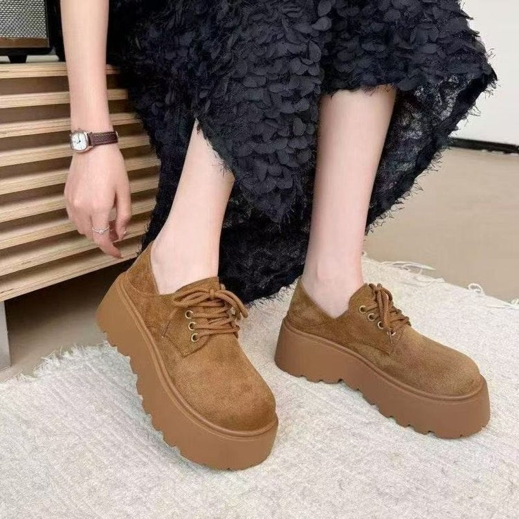 Damen Plüschgefütterte Platform-Schuhe mit lässigem Schnürdesign R&B
