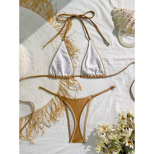 Damen Triangel-Bikini mit verspieltem Fransen-Design R&B