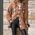 Damen Fleecejacke mit Karomuster R&B