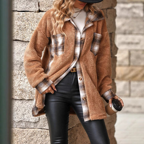 Damen Fleecejacke mit Karomuster R&B