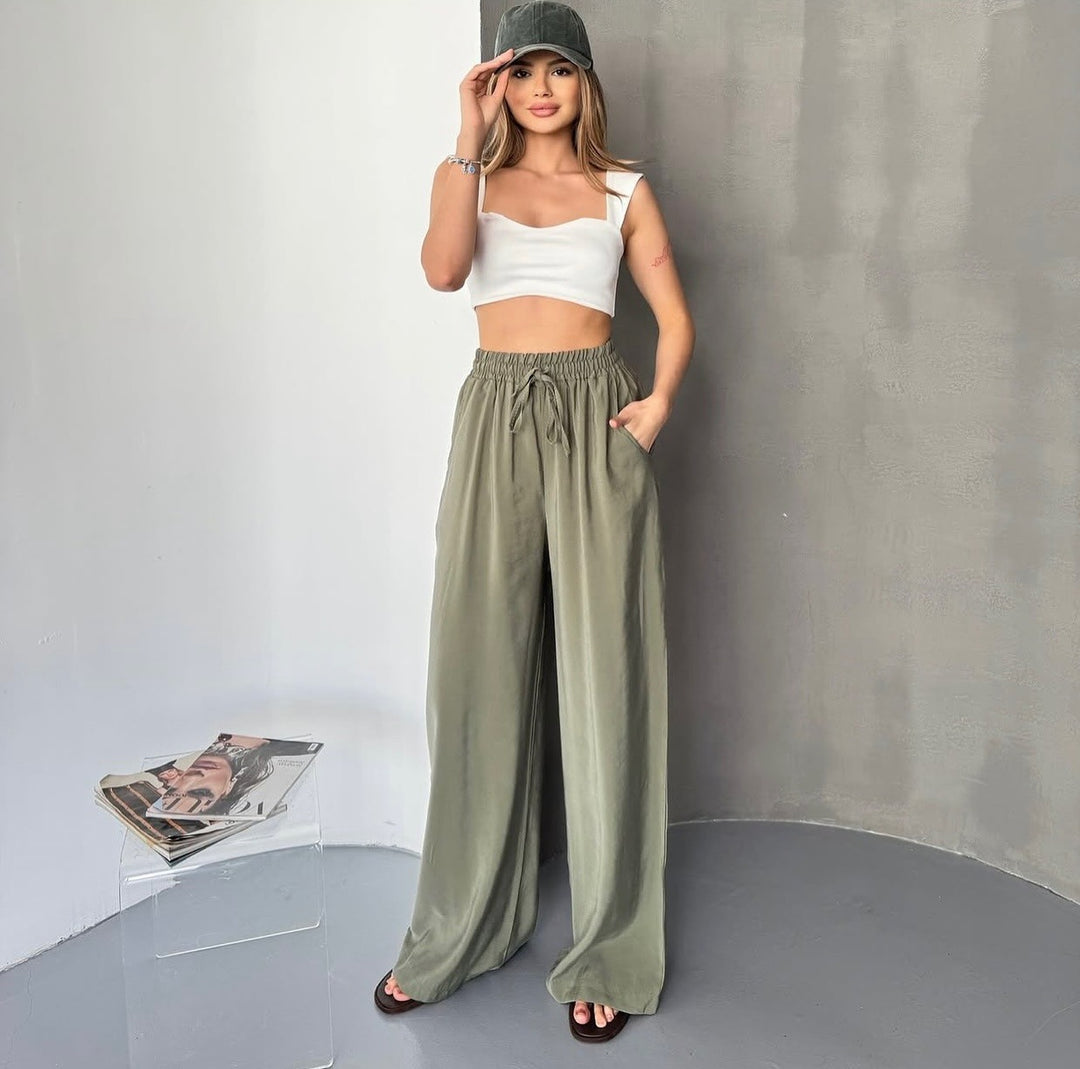 Damen Elegante und fließende Palazzo-Hose R&B