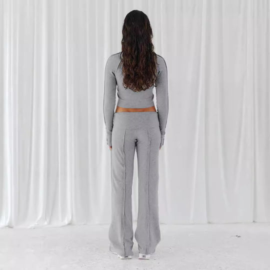 Damen Flared Yoga-Hose mit hohem Bund und atmungsaktivem Material R&B