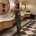 Damen Maxikleid mit floralen Mustern und schmalem Schnitt R&B