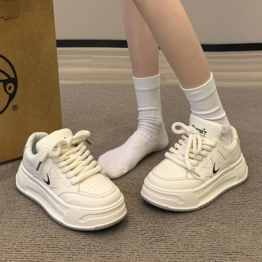 Damen Sportliche Chunky Sneakers mit dicker Sohle und atmungsaktiver Obermaterialstruktur R&B