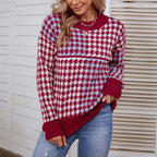 R&B | Geometrischer Strickpullover Mit Trendigem Muster