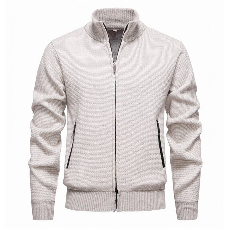 Herren leichte Strickjacke mit modernem Zipper und sportlichem Design