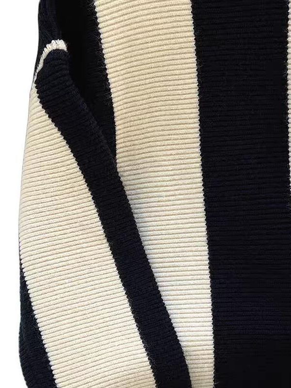 Damen Oversized Strickpullover mit strukturiertem Streifenmuster R&B