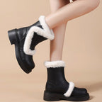 Damen Modische Winterstiefel mit luxuriösem Kunstfellkragen R&B
