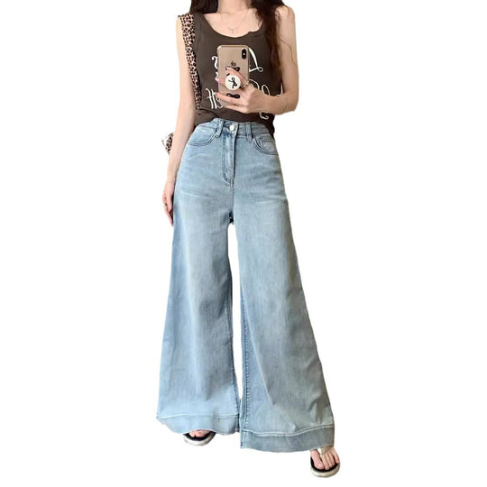 Damen Weite Jeans im entspannten Look mit hohem Bund und modischen Akzenten R&B