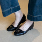Damen elegante Mokassins mit hochwertigem Blumendetail