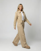Damen kurze Blousonjacke und extraweite Palazzohose aus Baumwolltwill R&B