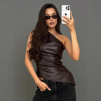 Damen asymmetrisches Top mit innovativem Drapierungsdesign R&B