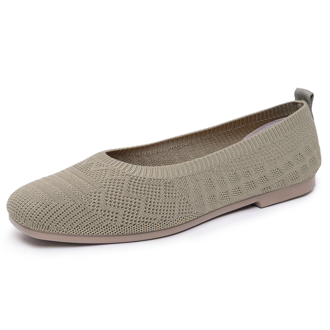 Damen elegante Ballerinas aus atmungsaktivem Strickmaterial R&B