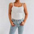 Damen Basic Tops mit verstellbaren Trägern und figurbetontem Schnitt