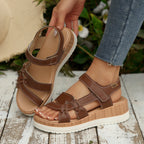 Damen Komfort-Sandalen mit modischen Riemendesign und dämpfendem Plateau R&B