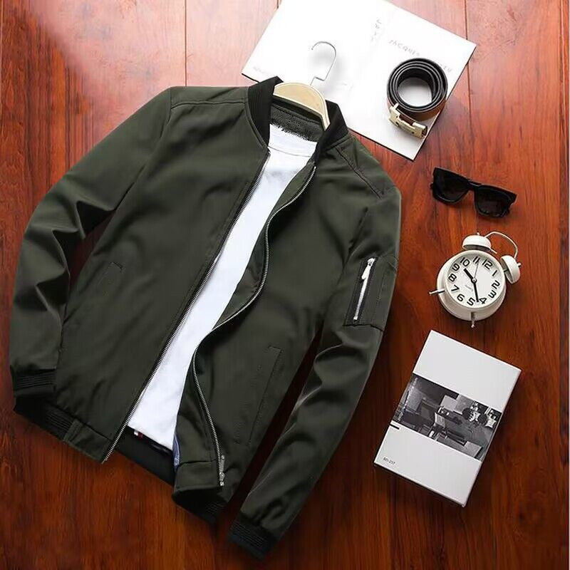Herren moderne Bomberjacke mit praktischen Taschen und elastischen Bündchen R&B