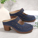 Damen Komfortable Plateausandalen mit offenem Zehenbereich und dekorativem Schnitt R&B