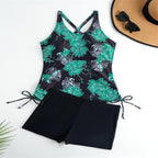 Damen Tankini-Set mit floralem Oberteil und sportlichem Höschen R&B