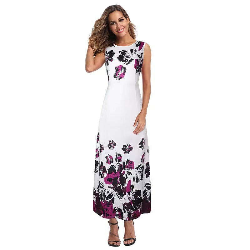 Damen Maxikleid mit Floralem Print und Praktischen Taschen R&B