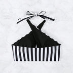 Damen Triangel-Bikinioberteil mit modischem Wickel-Design und elastischen Trägern R&B