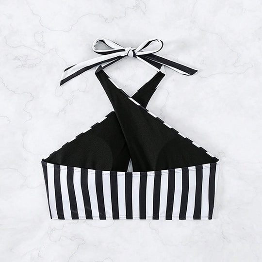Damen Triangel-Bikinioberteil mit modischem Wickel-Design und elastischen Trägern R&B