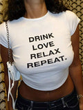 Damen Crop-T-Shirt mit inspirierendem Schriftzug und lässigem Schnitt R&B